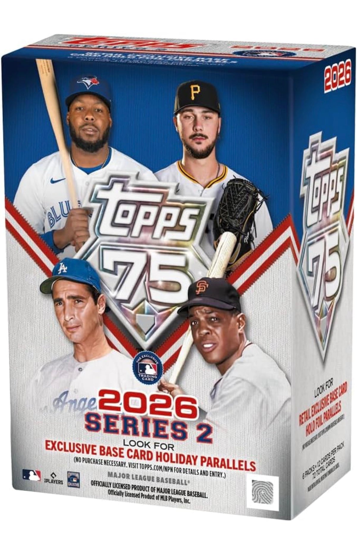2026 TOPPS Series 2 Baseball Blaster Box - 75TH Anniversary - 72 Cards - Exclusive PARALELLS